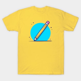 Pencil Cartoon Vector Icon Illustration (2) T-Shirt